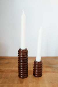 Modern walnut duo set • candle holder + dried flower vase
