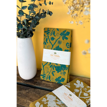 Load image into Gallery viewer, Hand Dyed + Screenprinted Organic Cotton Tea Towel: Figs: Eggshell
