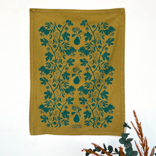Load image into Gallery viewer, Hand Dyed + Screenprinted Organic Cotton Tea Towel: Figs: Eggshell
