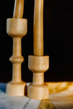 Load image into Gallery viewer, Contemporary Wood Turned Modern Maple Candle Stick Set
