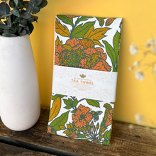 Load image into Gallery viewer, Screenprinted Organic Cotton Tea Towel: Peonies
