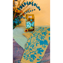 Load image into Gallery viewer, Hand Dyed + Screenprinted Organic Cotton Tea Towel: Figs: Eggshell
