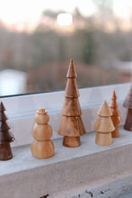 Load image into Gallery viewer, 2023 Hand-turned Miniature Woodland Trees &amp; Snowmen: BATCH 4
