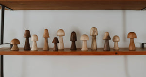 Minimalist Hand-turned Woodland Mushrooms