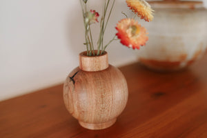Round Hand-turned Bud Vase - Maple Hardwood