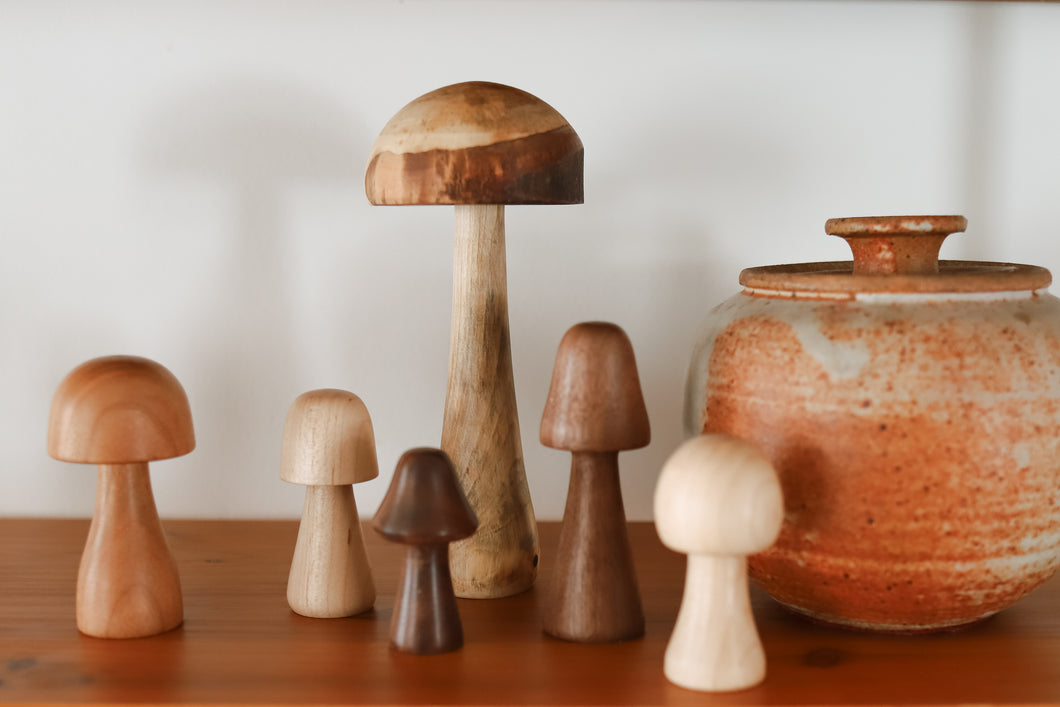 Minimalist Hand-turned Woodland Mushrooms