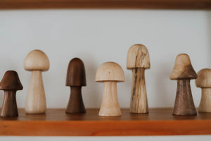 Minimalist Hand-turned Woodland Mushrooms