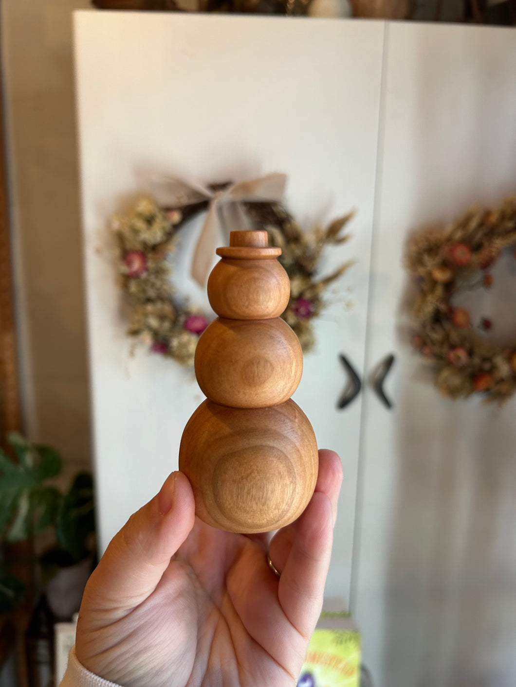 Woodturned Snowman