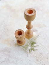 Load image into Gallery viewer, Contemporary Wood Turned Modern Maple Candle Stick Set
