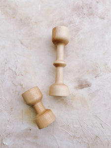 Contemporary Wood Turned Modern Maple Candle Stick Set