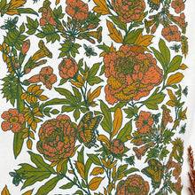 Load image into Gallery viewer, Screenprinted Organic Cotton Tea Towel: Peonies
