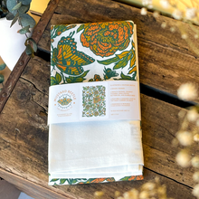 Load image into Gallery viewer, Screenprinted Organic Cotton Tea Towel: Peonies
