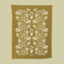 Load image into Gallery viewer, Hand Dyed + Screenprinted Organic Cotton Tea Towel: Figs: Eggshell
