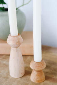 Modern Hand-turned Candle Sticks