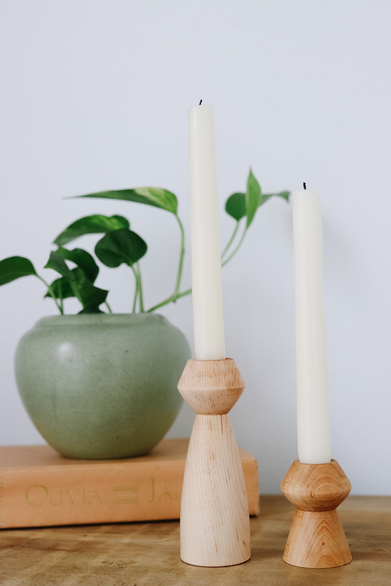 Modern Hand-turned Candle Sticks