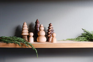 Frosty Hand-turned Woodland Set