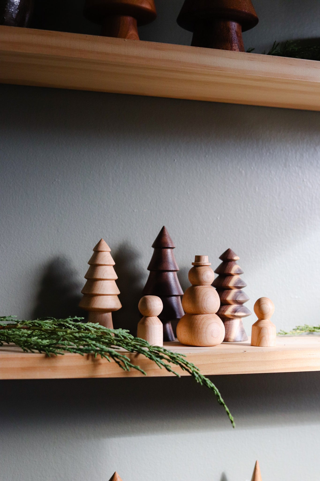 Frosty Hand-turned Woodland Set