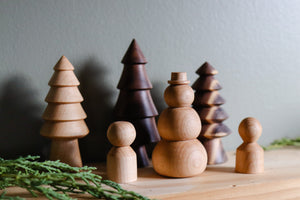 Frosty Hand-turned Woodland Set