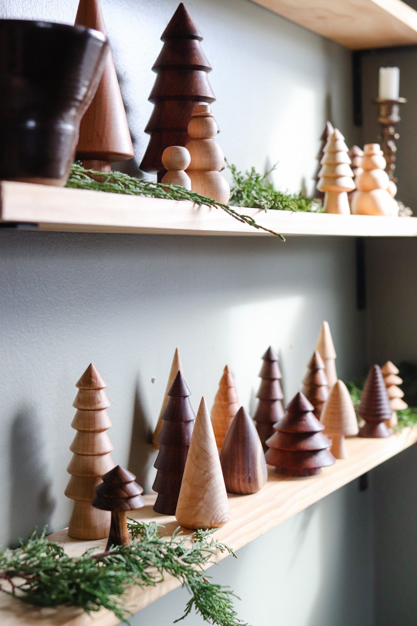 Frosty Hand-turned Woodland Set