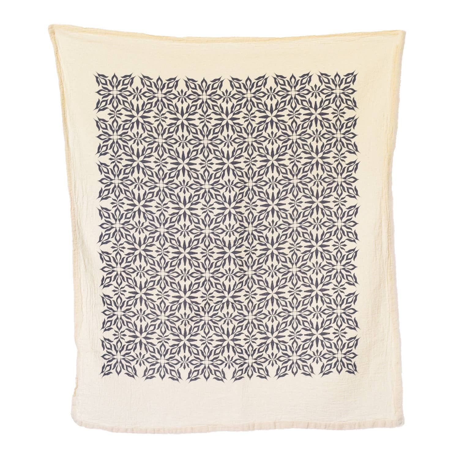 Navy Woodblock Nettles Towel | June & December
