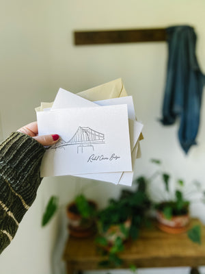 Letterpress Note Cards | Pittsburgh Bridges