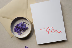 Letterpress Card | I love you, Mom