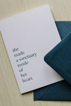 Load image into Gallery viewer, Sanctuary  |  letterpress card
