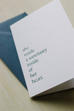 Load image into Gallery viewer, Sanctuary  |  letterpress card
