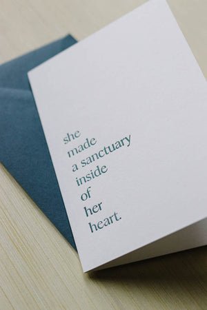 Sanctuary  |  letterpress card